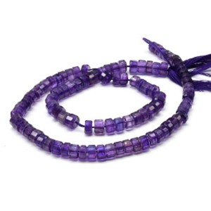 Бусины из аметиста диски на увеличение, 41см, 94 бусины, 38,3г