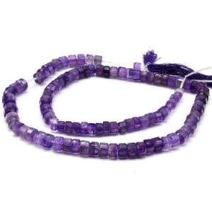 Бусины из аметиста диски на увеличение, 41см, 105 бусин, 27,1г