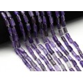 Бусины из аметиста цилиндр с гранями 6*10мм, 39см, 32 бусины