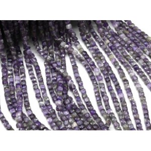 Бусины из аметиста кубик гр.4мм, 38см, 100 бусин Бусины из аметиста кубик гр.4мм, 38см, 100 бусин