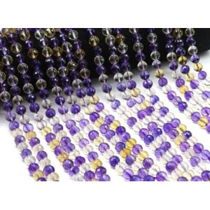 Бусины из аметрина шарик гр.8мм, 38см, 46 бусин