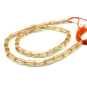 Бусины из цитрина цилиндр гр.5*12мм, 41,5см, 44 бусины, 18,7г