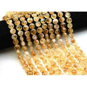 Бусины из цитрина круг гр.10мм, 38см, 39 бусин