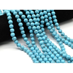 Бусины из бирюзы (имитация) шарик 8,5мм, 40см, 49 бусин (иск.) Бусины из бирюзы (имитация) шарик 8,5мм, 40см, 49 бусин (иск.)