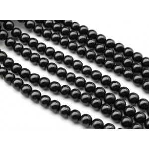 Бусины из гагата шарик 10мм, 36см, 38 бусин