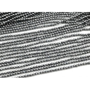 Бусины из терагерцевого камня шарик гр.2мм, 40см, 176 бусин (иск.)