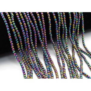 Бусины из гематита шарик 3мм цв.хамелеон, 38,5см, 132 бусины