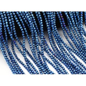Бусины из гематита шарик гр.3мм цв.синий, 40см, 133 бусины