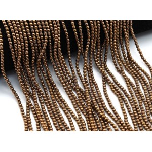 Бусины из гематита шарик 3мм цв.медный, 40см, 132 бусины