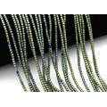 Бусины из гематита цилиндр 2*2мм цв.зеленый, 40см, 190 бусин