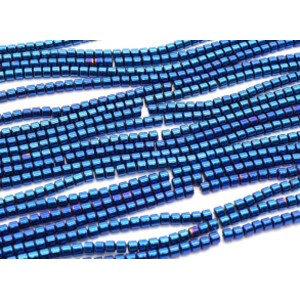 Бусины из гематита цилиндр 3*3мм цв.синий яркий, 40см, 140 бусин Бусины из гематита цилиндр 3*3мм цв.синий яркий, 40см, 140 бусин