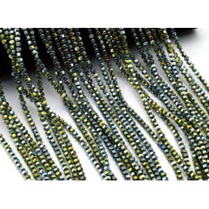 Бусины из гематита бочонок с гранями 4*4мм цв.зеленый, 40см, 101 бусина