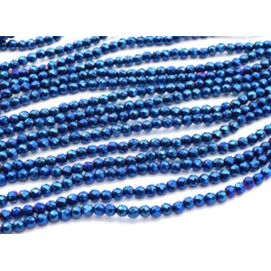 Бусины из гематита шарик гр.4мм цв.синий, 39см, 103 бусины