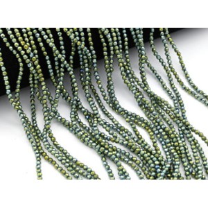 Бусины из гематита шарик гр.3мм цв.зеленый, 39см, 126 бусин