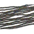 Бусины из гематита шарик гр.4мм цв.черный хамелеон, 39см, 103 бусины