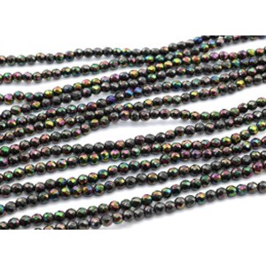 Бусины из гематита шарик гр.4мм цв.черный хамелеон, 39см, 103 бусины