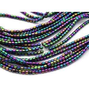 Бусины из гематита цилиндр 2*2мм цв.хамелеон, 40см, 190 бусин Бусины из гематита цилиндр 2*2мм цв.хамелеон, 40см, 190 бусин