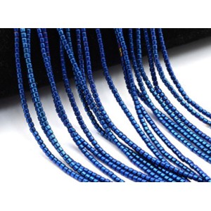Бусины из гематита рондель 3*2мм цв.синий, 40см, 200 бусин