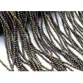 Бусины из гематита шарик гр.3мм цв.черный хамелеон, 40см, 132 бусины