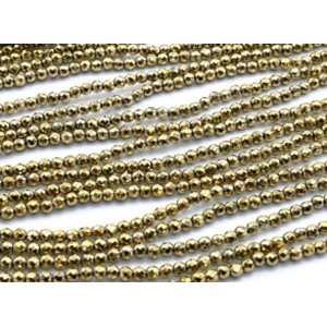 Бусины из гематита шарик гр.4мм цв.золотистый, 39см, 103 бусины