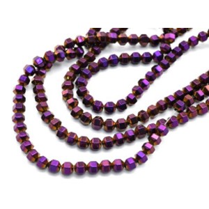 Бусины из гематита бочонок с гранями 4*4мм цв.фиолетовый, 38см, 96 бусин