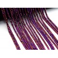 Бусины из гематита кубик 4мм цв.лиловый, 39,5см, 104 бусины