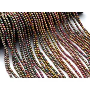 Бусины из гематита шарик 4мм цв.хамелеон, 40см, 105 бусин Бусины из гематита шарик 4мм цв.хамелеон, 40см, 105 бусин