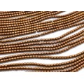 Бусины из гематита цилиндр 3*3мм цв.медный, 40см, 140 бусин