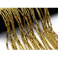 Бусины из гематита кубик 3мм цв.золотистый, 40см, 137 бусин