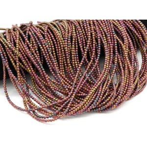 Бусины из гематита шарик 3мм цв.розовый хамелеон, 40см, 137 бусин