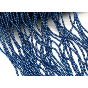 Бусины из гематита шарик 2,5мм цв.синий, 39см, 172 бусины Бусины из гематита шарик 2,5мм цв.синий, 39см, 172 бусины