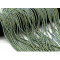Бусины из гематита шарик 3мм цв.зеленый, 39см, 134 бусины