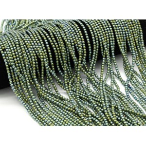 Бусины из гематита шарик 3мм цв.зеленый, 39см, 134 бусины