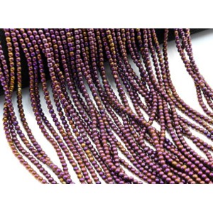 Бусины из гематита шарик 3мм цв.фиолетовый, 37см, 127 бусин