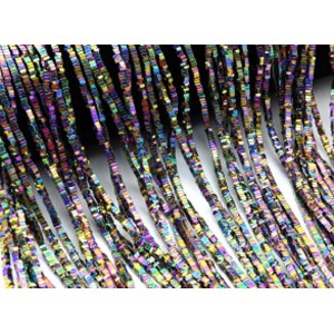 Бусины из гематита квадратик 2*1мм цв.хамелеон, 38см, 375 бусин Бусины из гематита квадратик 2*1мм цв.хамелеон, 38см, 375 бусин