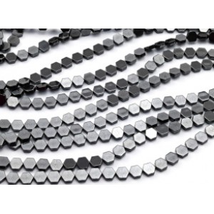 Бусины из гематита т.шестигранник 8*8мм, 41см, 50 бусин Бусины из гематита т.шестигранник 8*8мм, 41см, 50 бусин