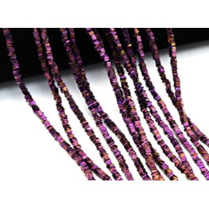 Бусины из гематита квадратик 3*1мм цв.фиолетовый, 38см, 384 бусины Бусины из гематита квадратик 3*1мм цв.фиолетовый, 38см, 384 бусины