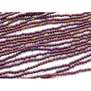 Бусины из гематита шарик 2мм цв.фиолетовый, 39см, 174 бусины