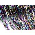 Бусины из гематита кубик 4мм цв.радужный, 40см, 100 бусин