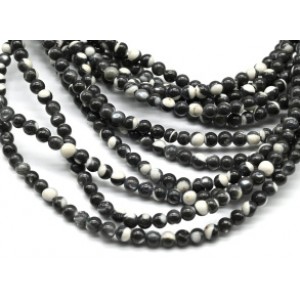 Бусины из перламутра шарик 3мм цв.графит, 40см, 152 бусины