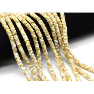 Бусины из перламутра диски 6*2мм цв.кремовый, 40см, 197 бусин