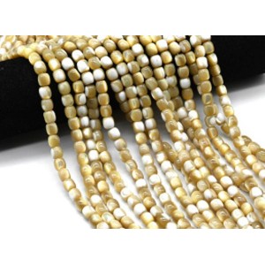 Бусины из перламутра цилиндр 7*8мм цв.кремовый, 40см, 50 бусин