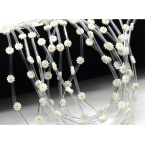 Бусины из перламутра "Ромашка" 6мм, 41см, 20 бусин