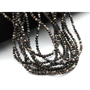 Бусины из перламутра шарик 3мм цв.шоколадный, 40см, 127 бусин Бусины из перламутра шарик 3мм цв.шоколадный, 40см, 127 бусин