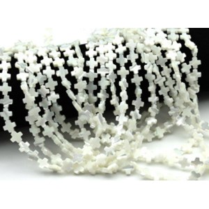 Бусины из перламутра форма 8*8мм цв.белый, 39см, 45 бусин