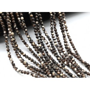 Бусины из перламутра шарик 4мм цв.шоколадный, 40см, 103 бусины