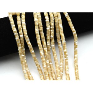 Бусины из перламутра диски 5*2мм цв.кремовый, 40см, 187 бусин