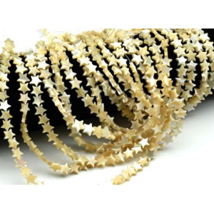 Бусины из перламутра звезда 8*8мм цв.кремовый, 38,5см, 58 бусин