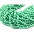 Бусины из кальцита тонированного шарик 8мм, цвет зеленый 37см, 47 бусин