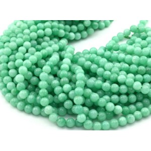 Бусины из кальцита тонированного шарик 8мм, цвет зеленый 37см, 47 бусин